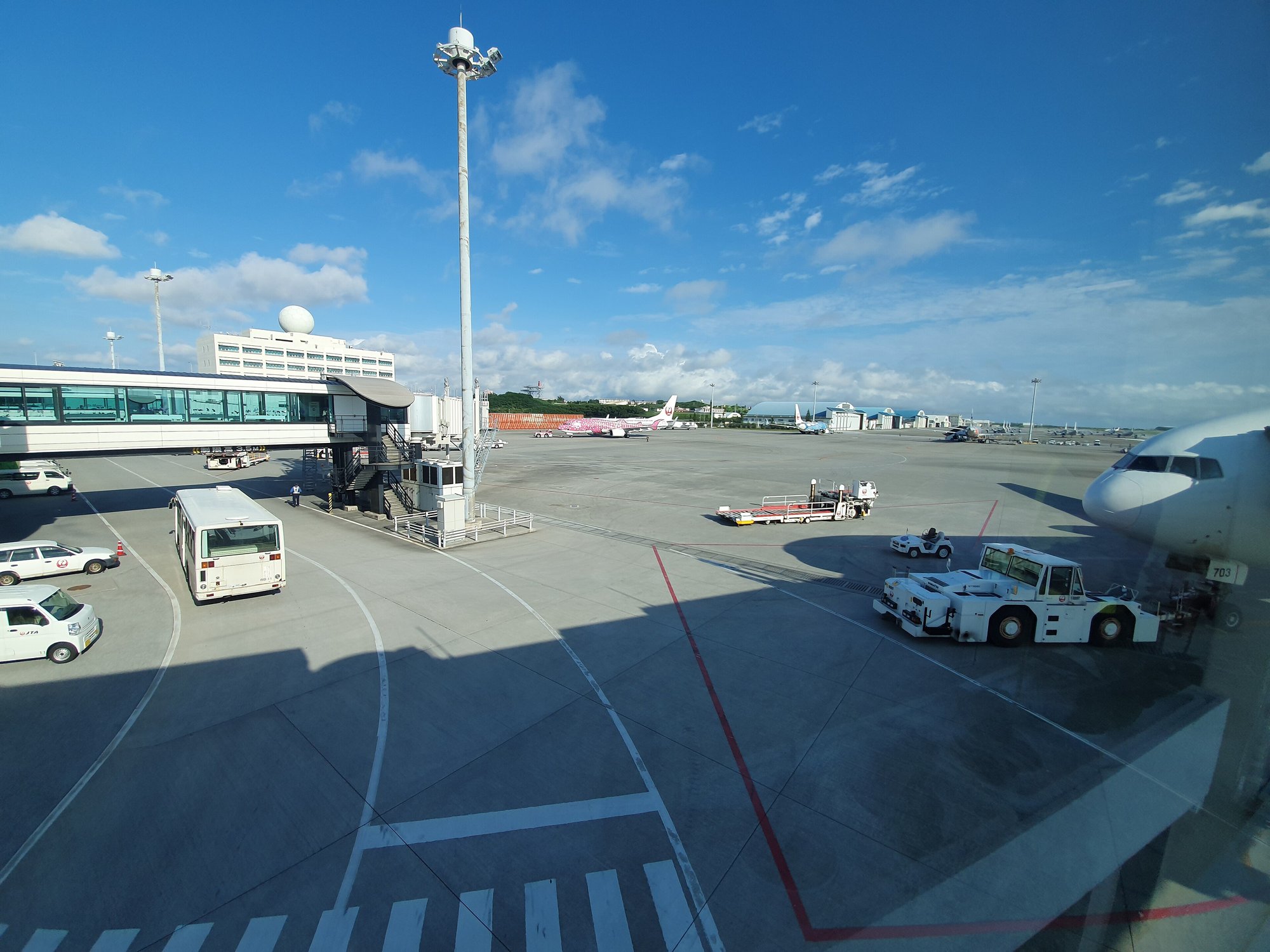 Naha Airport seen from the domestic departure gates