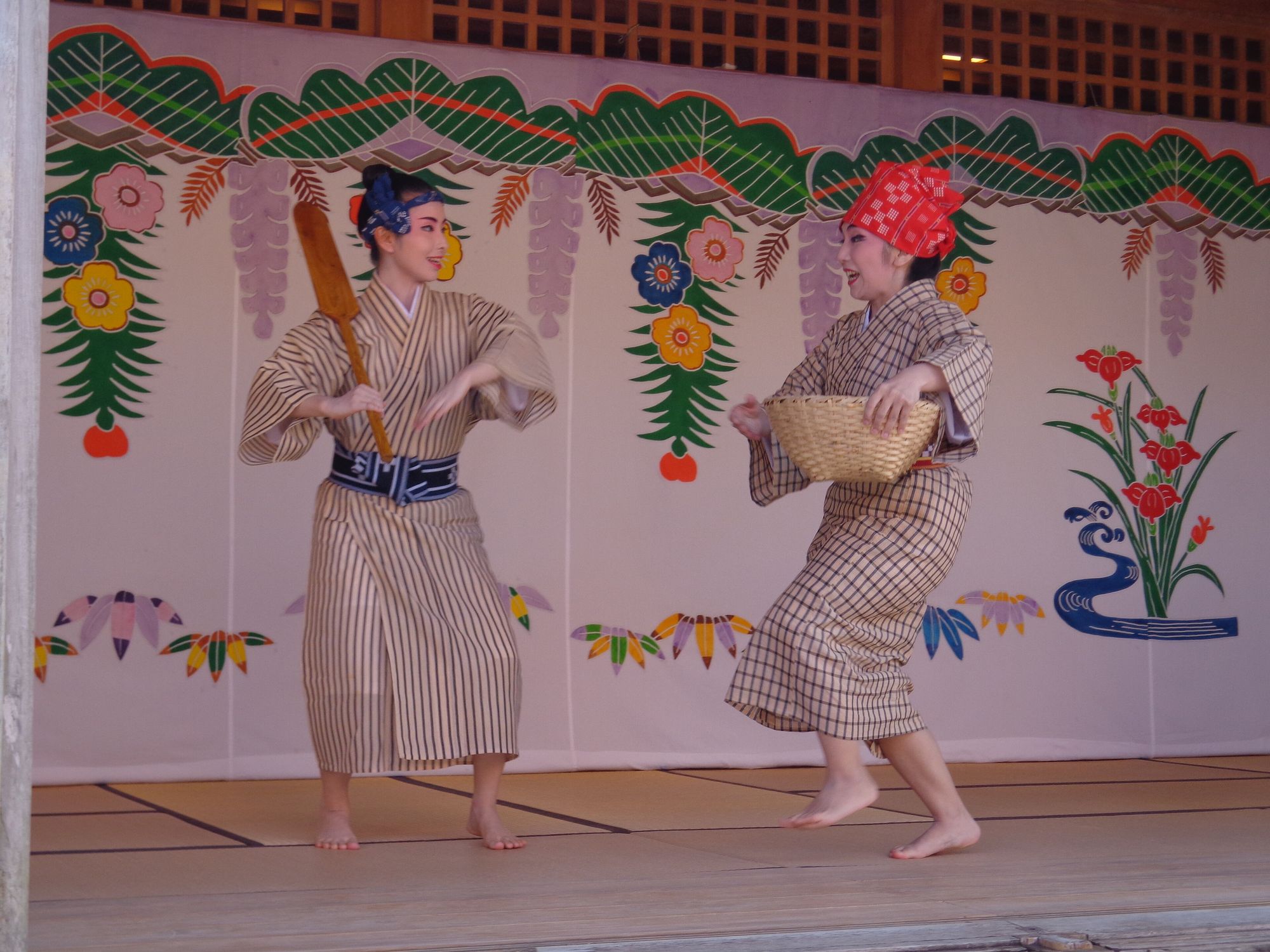 Performance of Tanchame Bushi, a Ryukyuan folk dance