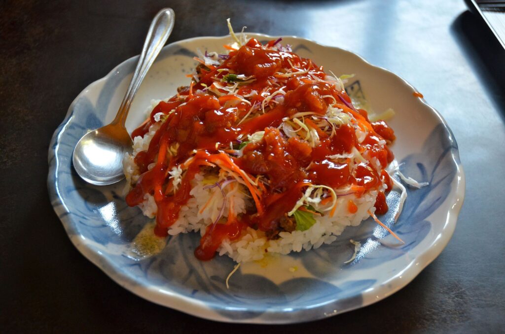 Taco rice at Shidamee-kan on Taketomi Island